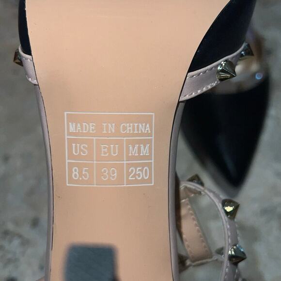 Studded Ankle Strap High Heels Stilettos Pumps Sz 8.5 Dress Shoes Formal Wedding - Picture 10 of 16